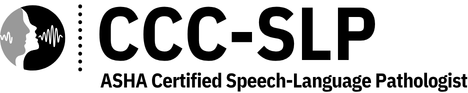 Logo for CCC-SLP, ASHA Certified Speech-Language Pathologist