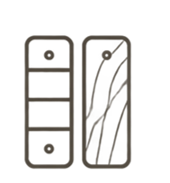 Material and finish selection icon.