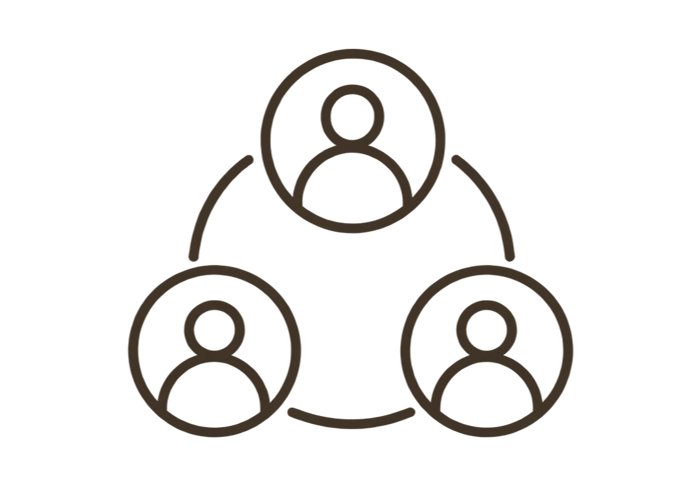 Interior design project coordination icon.