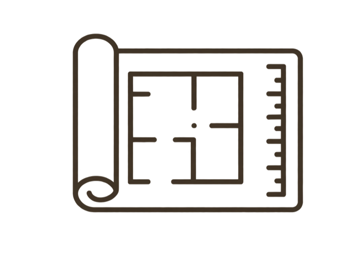 Space planning and interior layout icon.