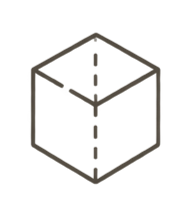 3D interior design modeling icon.