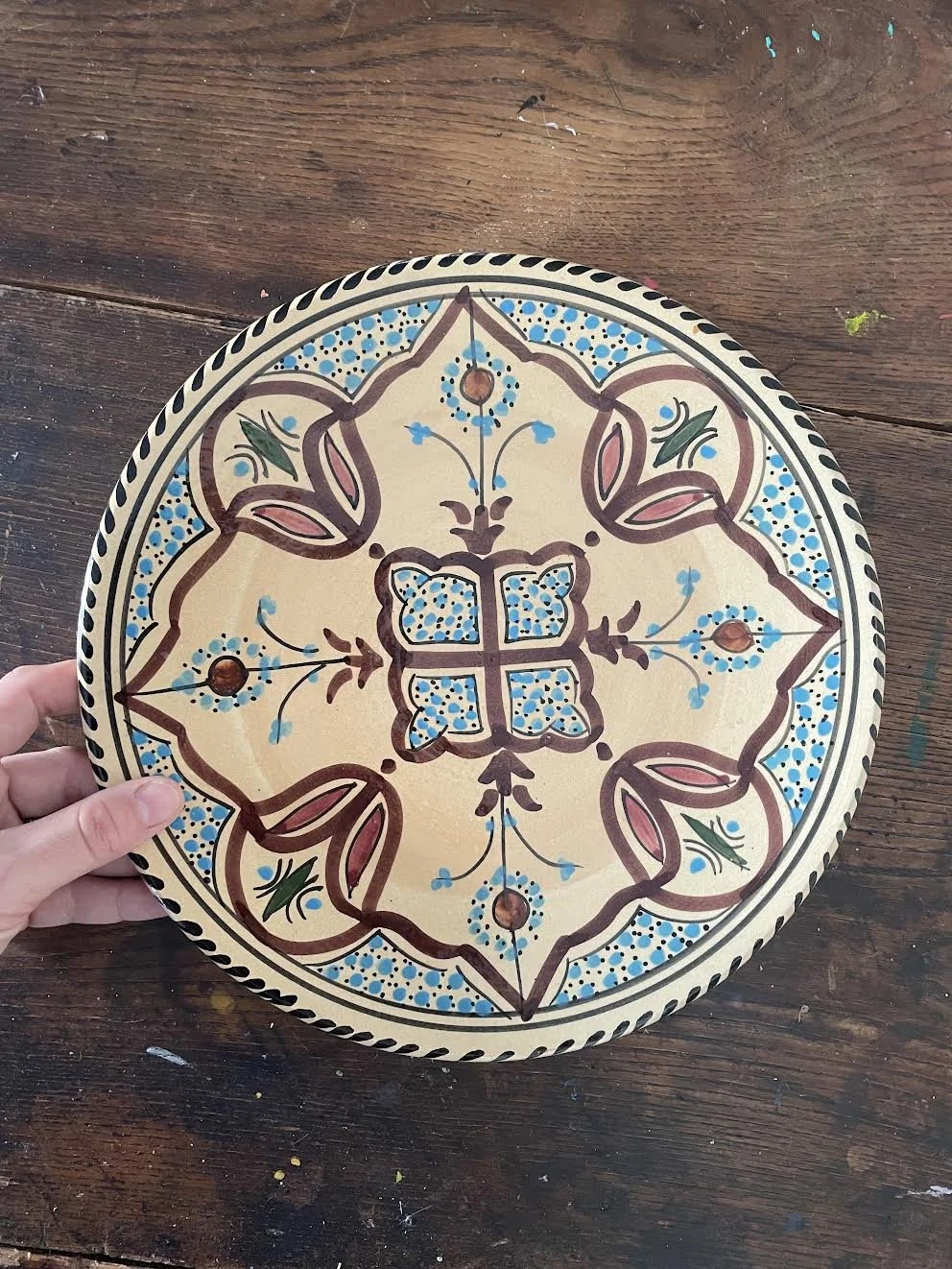 Hand-Painted Ceramic Plate