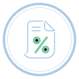 Icon of a document with a percentage symbol