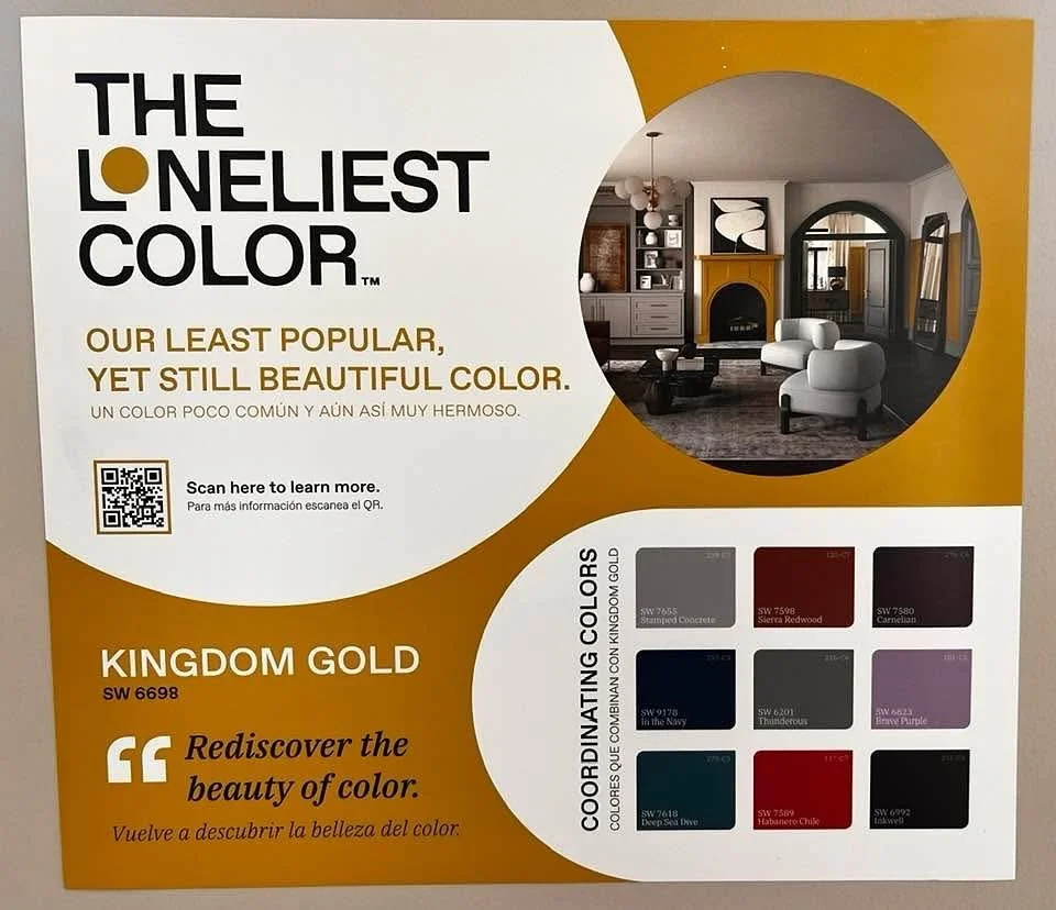 Poor Kingdom Gold&hellip;.the color nobody wanted.

But hey, maybe YOU have the BOLD vision (and amazing taste) to make it work!

Be honest:
A - Accent Wall It Is
B - Front Door Flair Maybe
C - Hard Pass, even my grandma would say no.

Let&rsquo;s re