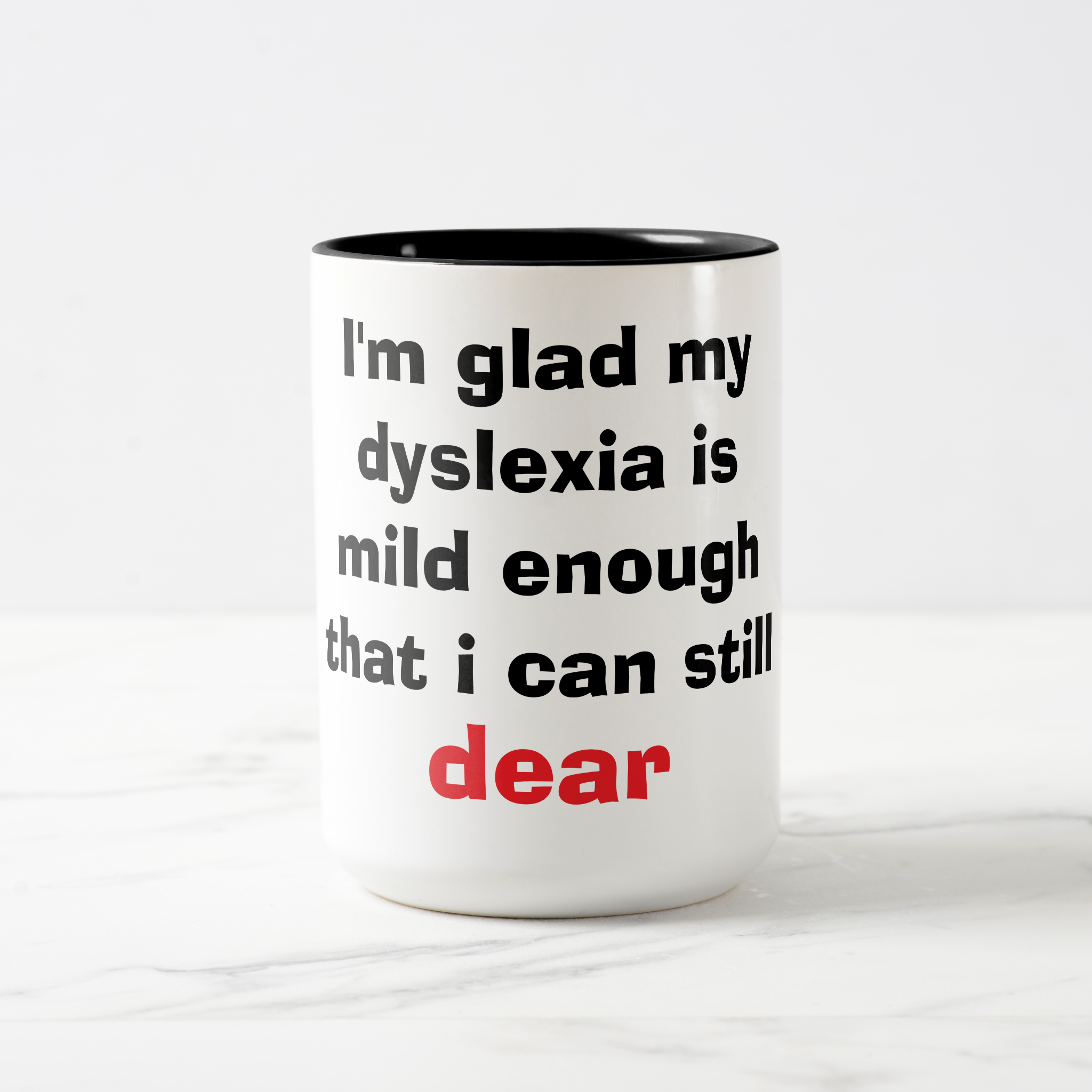 Zazzle Mild Dyslexia Funny Wordplay Graphic Design Two-Tone Coffee Mug (Center).png