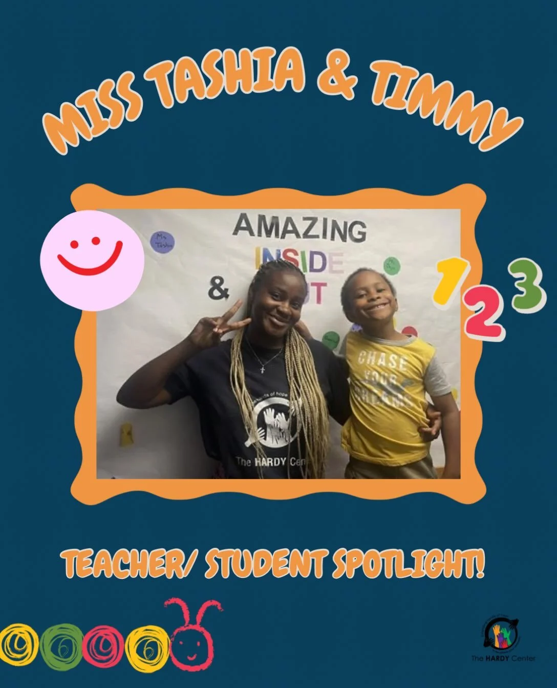 TEACHER &amp; STUDENT SPOTLIGHT! 

Miss Tashia is our Kindergarten teacher for the summer and been with The Hardy Center for five years now! Here are some words from her on her experience here! 
"The Hardy Center has been the foundation of my gr