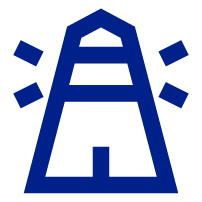Icon of a police or emergency alert siren with rays.