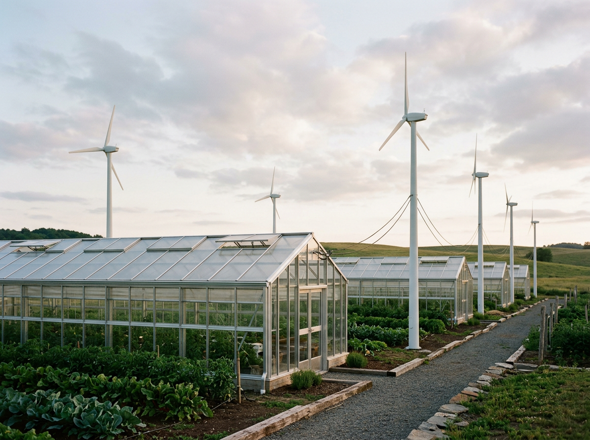 organic farm with integrated renewable power
