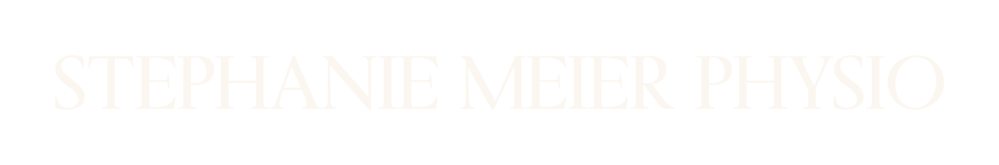 Text logo reading 'Stephanie Meier Physio' in white on a black background.
