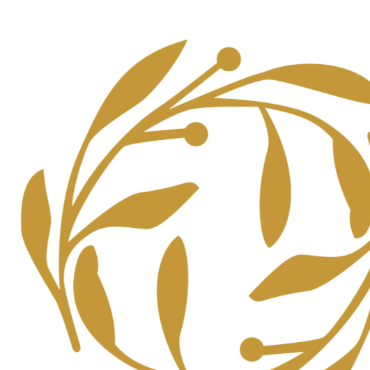 Golden decorative olive leaf wreath design.