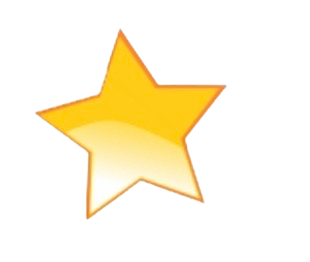 A gold star with a yellow border
