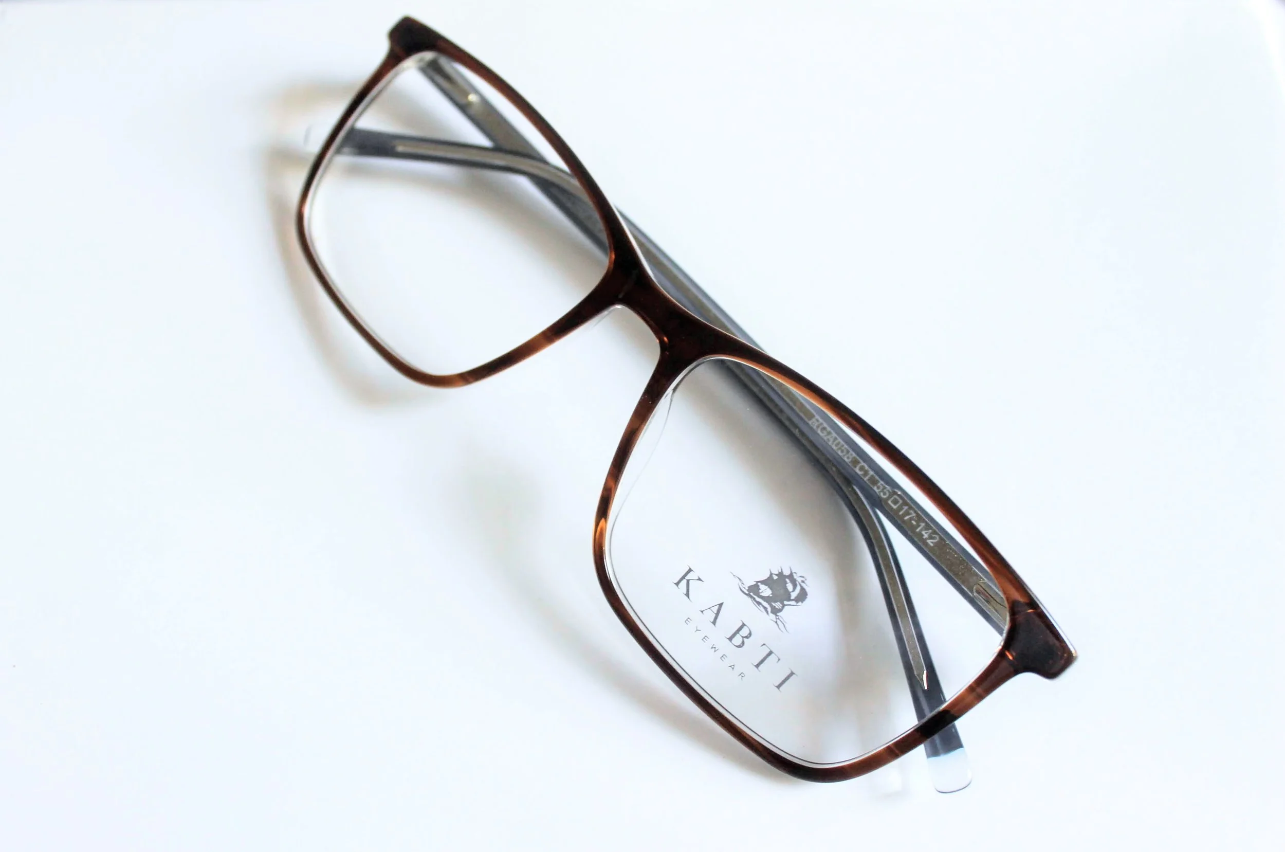 Thin brown tortoise rectangular