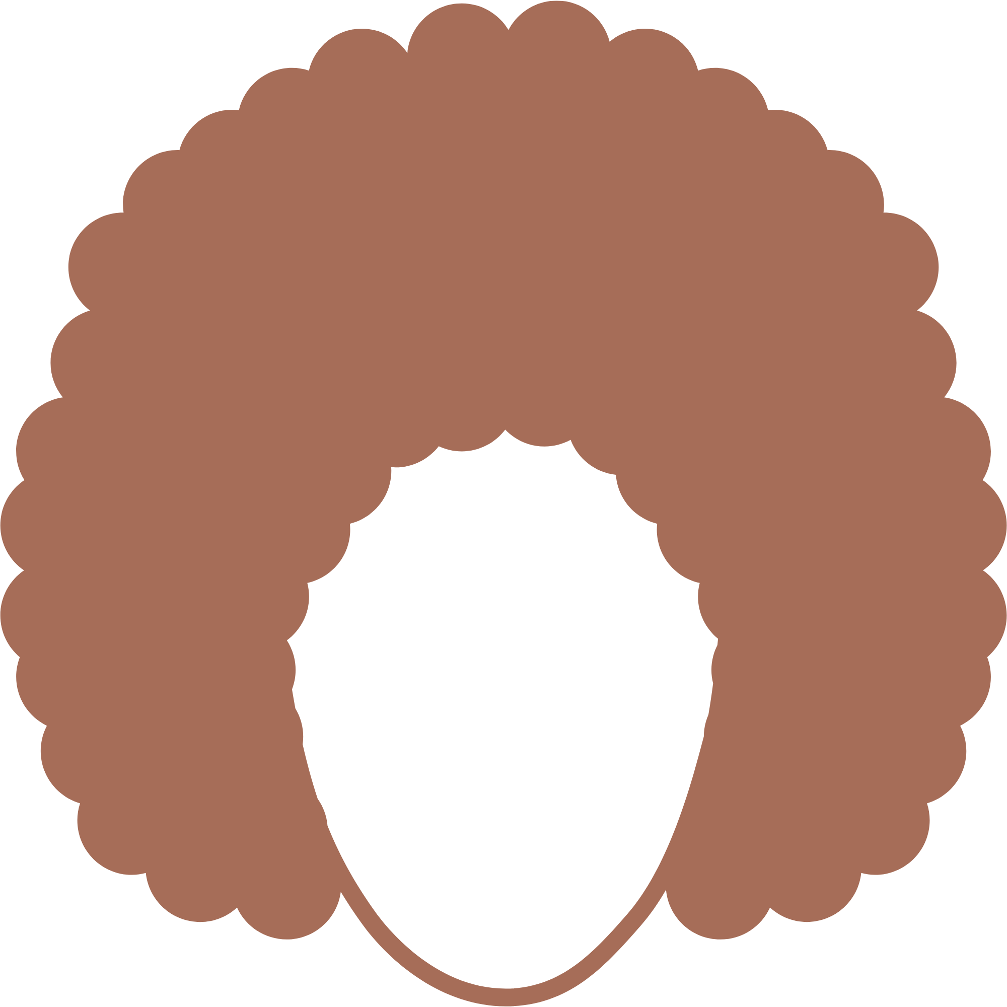 Illustration of a brown, fluffy, circular houseplant with a pink stem at the bottom, on a plain white background.