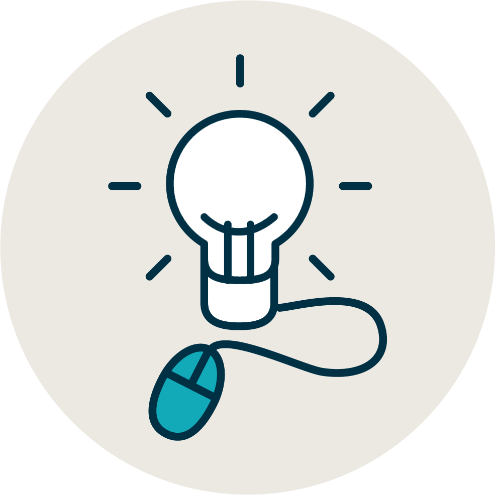 A lightbulb with a mouse to represent expertise.