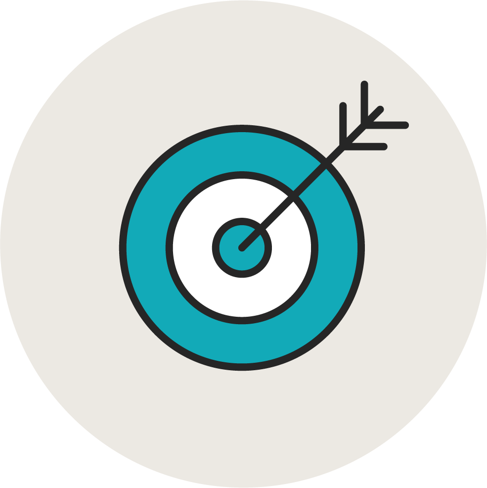A bull's eye to represent customized solutions