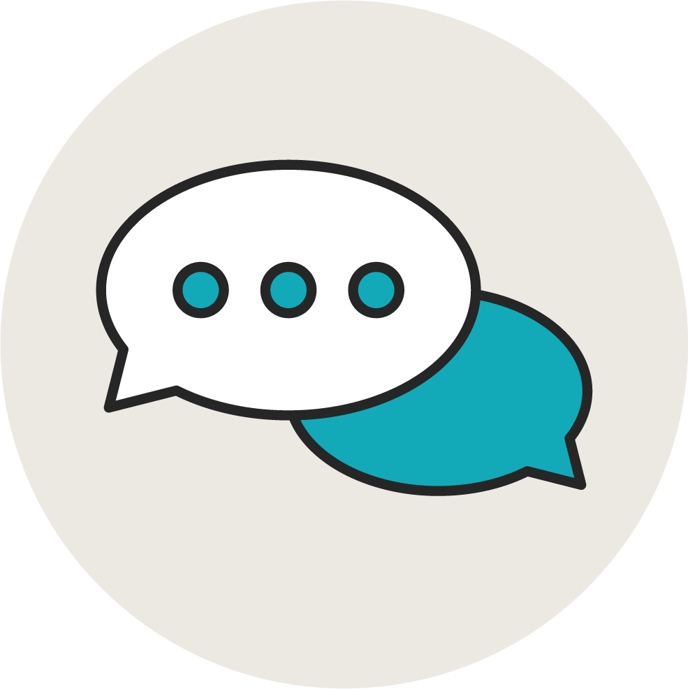 Two dialogue bubbles to represent restoration