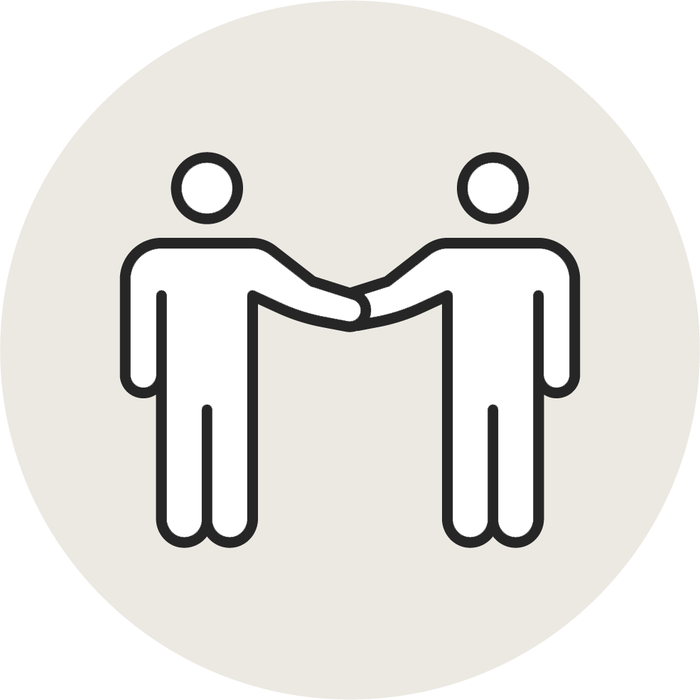 Two people holding hands to represent Ongoing Support