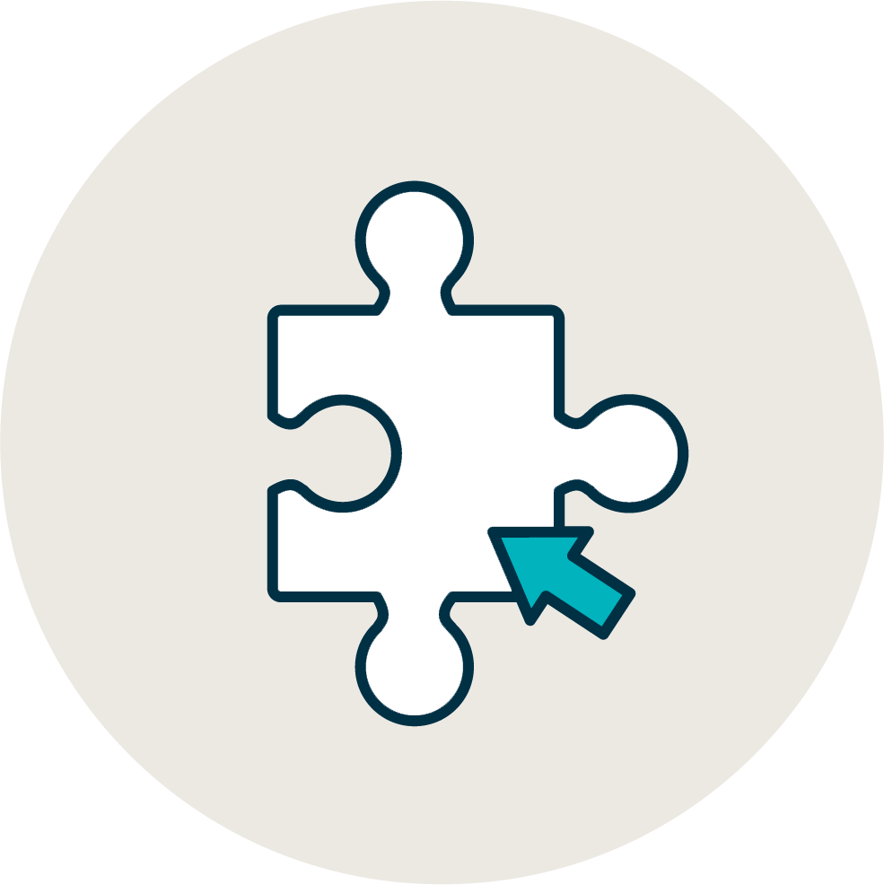 A puzzle piece with a cursor over it