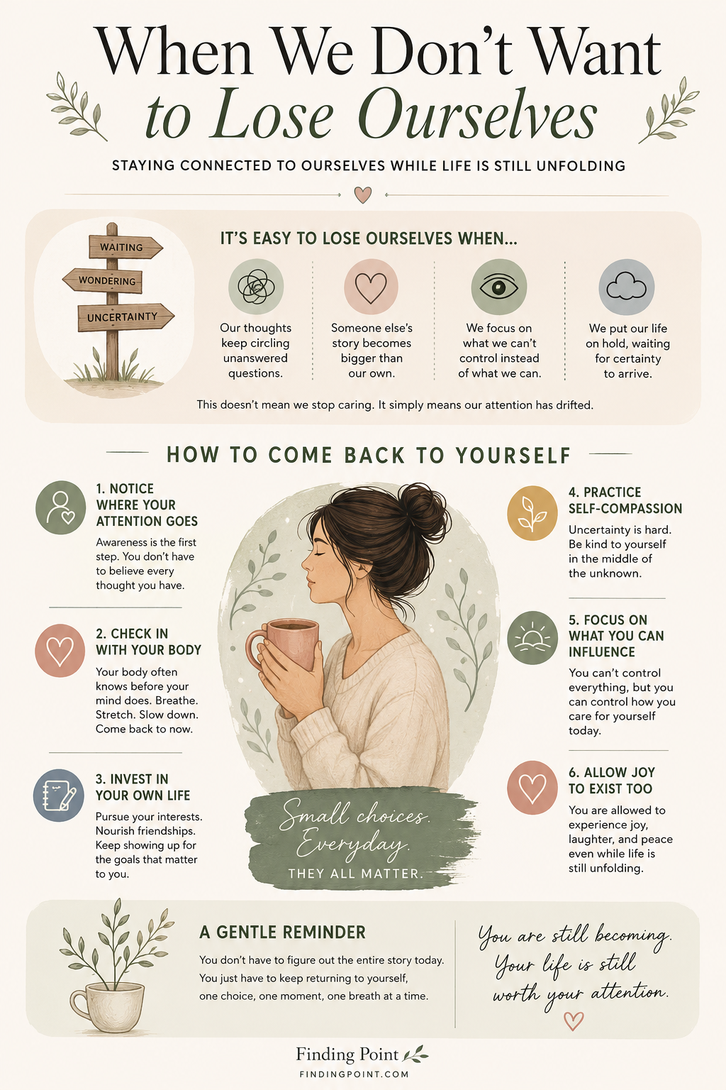 Infographic About Small Choices That Help You Come Back to Yourself