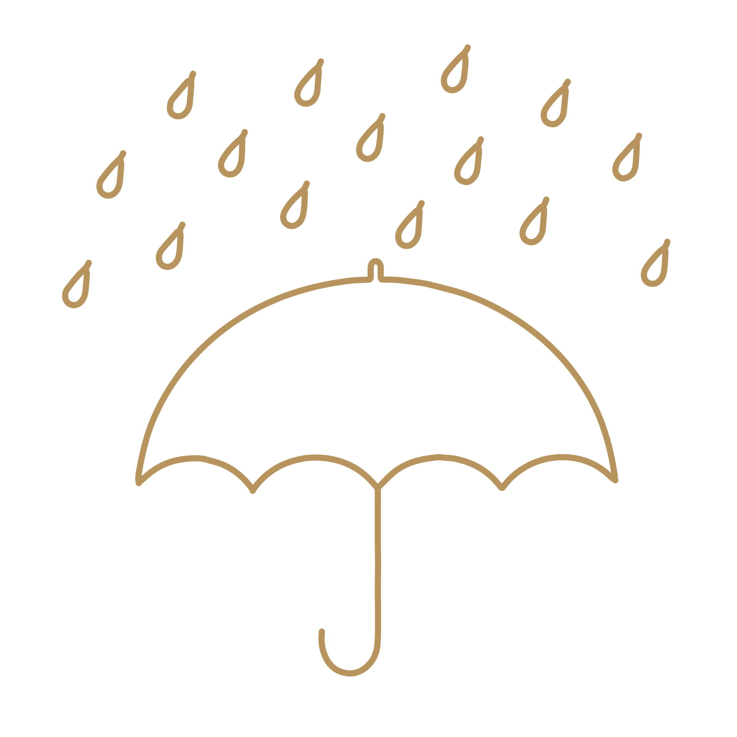 Umbrella with raindrops