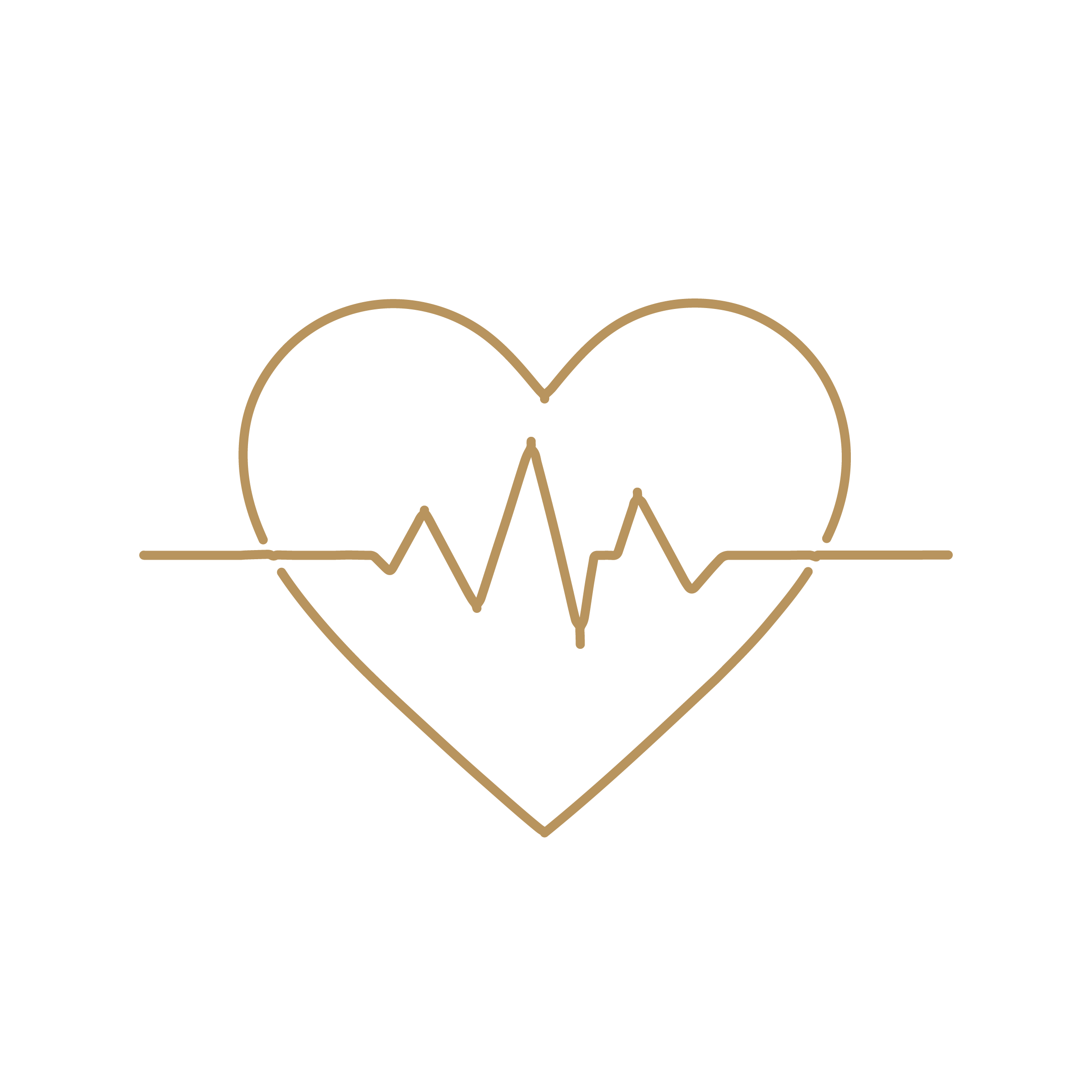 Gold outline across an irregular black background. The outline resembles a stylized heart or mountain range.