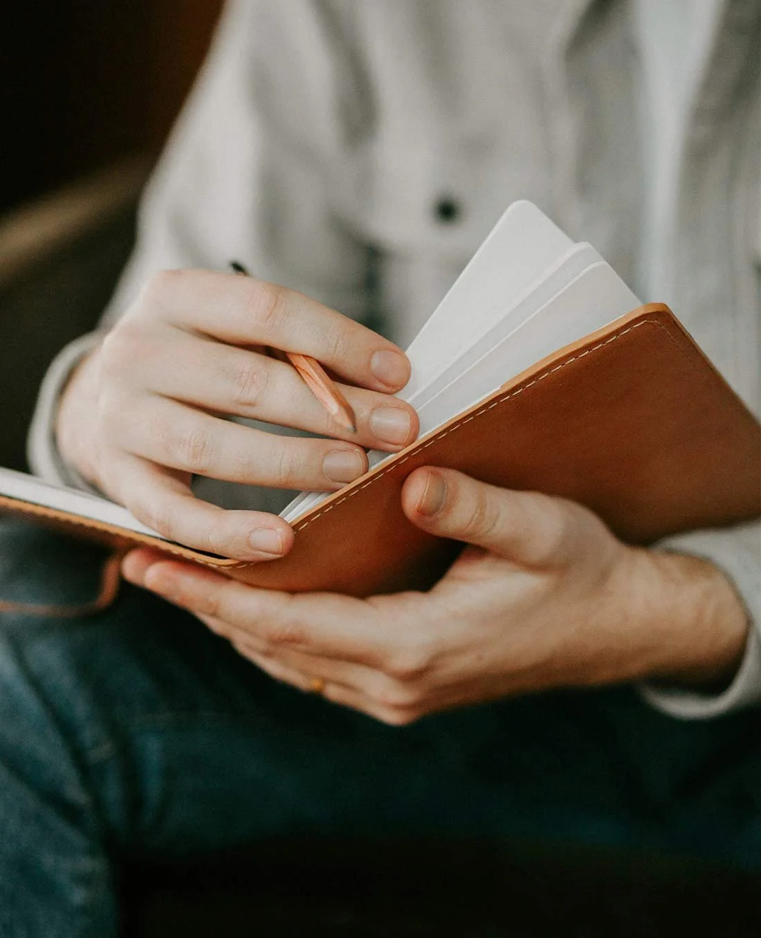 guy journaling