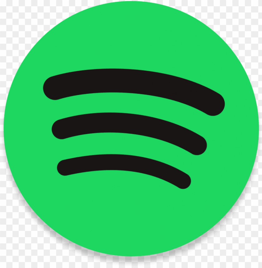 Green circle with black Spotify logo consisting of three curved lines.