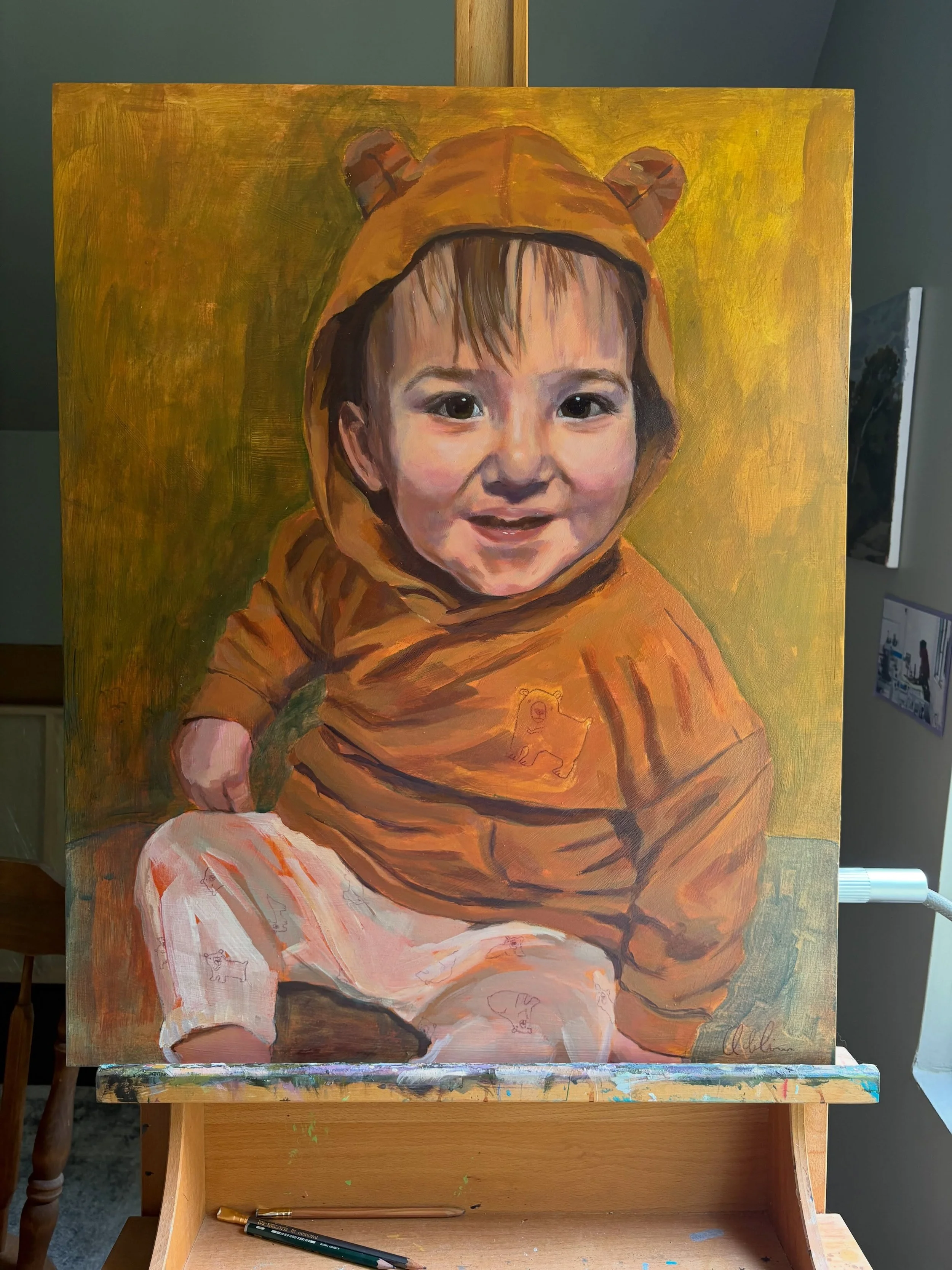 I got to do a portrait commission of one of Rosie&rsquo;s precious daycare buddies from last year. Fun fact, portraits were my first love when it came to subject matter in high school! There is just something about capturing the light in someone&rsqu