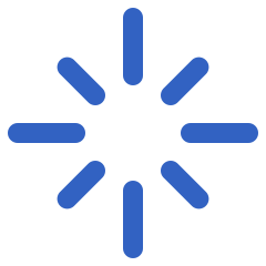 Loading icon with blue dots forming a circle