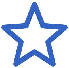 Blue star-shaped outline on a black background.