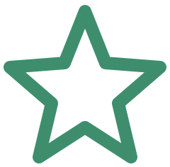 Outline of a green star