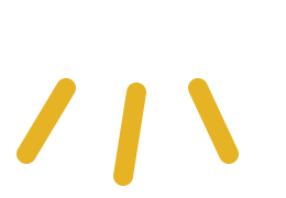 Yellow stylized figure resembling a person with arms raised.