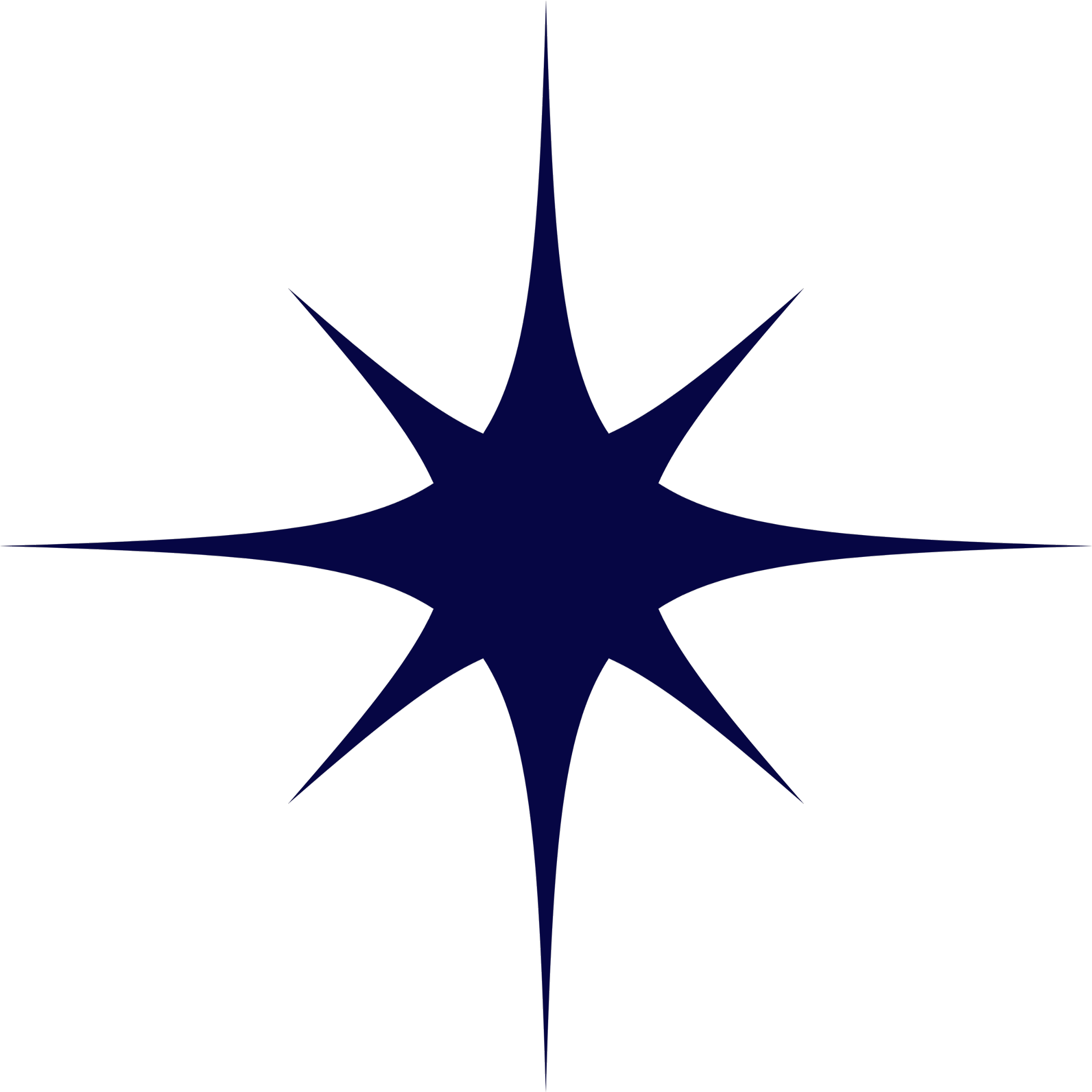 Dark blue eight-pointed compass rose on a black background