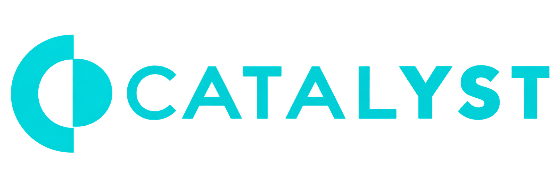 The image displays a logo with a stylized blue and white eye symbol followed by the text 'Catalyst' in bold blue letters.