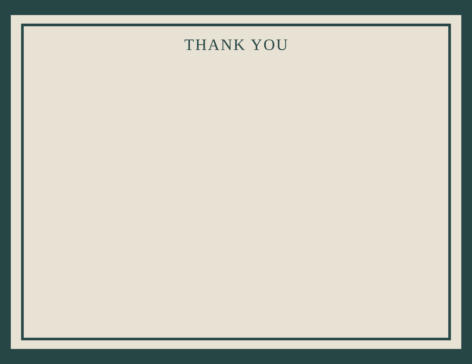 Forest Green Thank-You Note