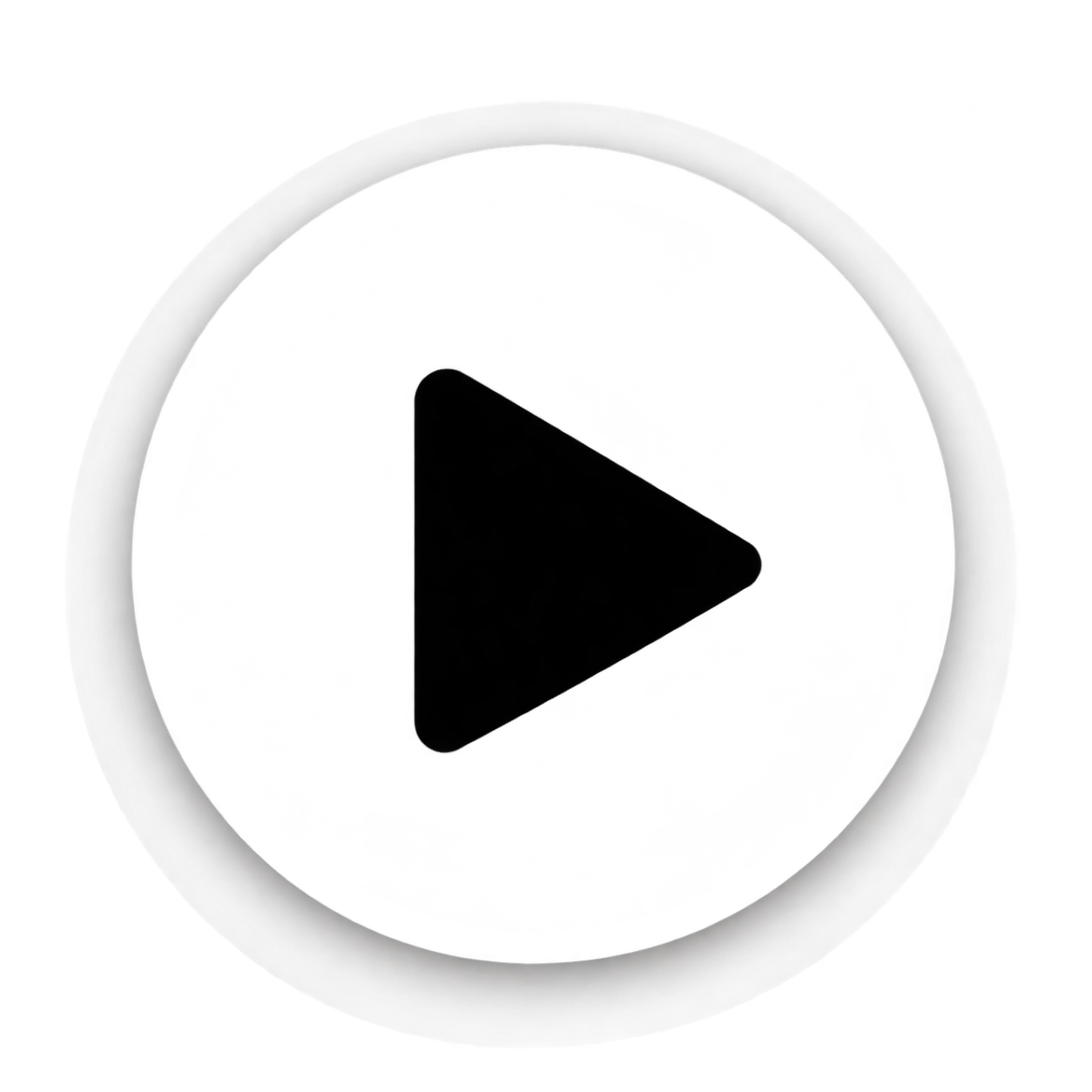 A circular play button icon with a white border and a black center containing a black triangle pointing to the right.