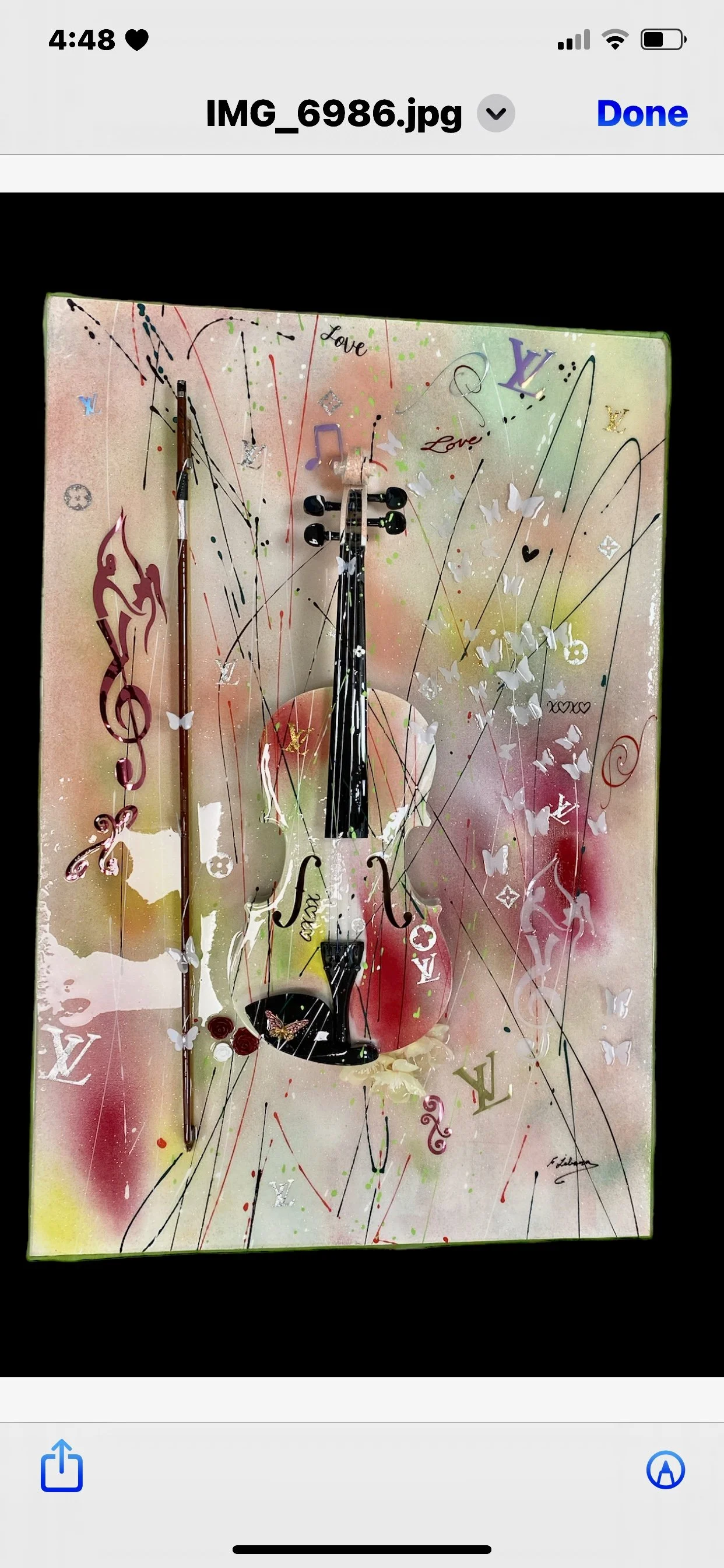 Symphony of Colors Violin Sculpture