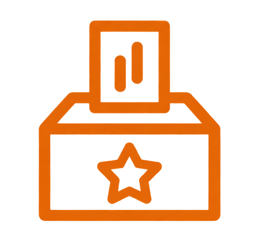 Orange plastic toy bottle with a star symbol on the front and a rectangular cap.
