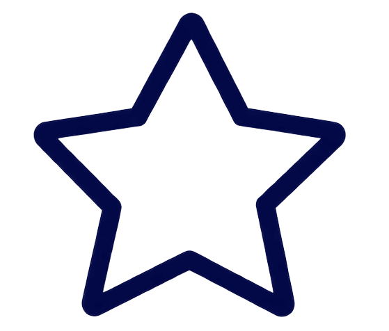 Dark blue outline of a five-pointed star on a black background.