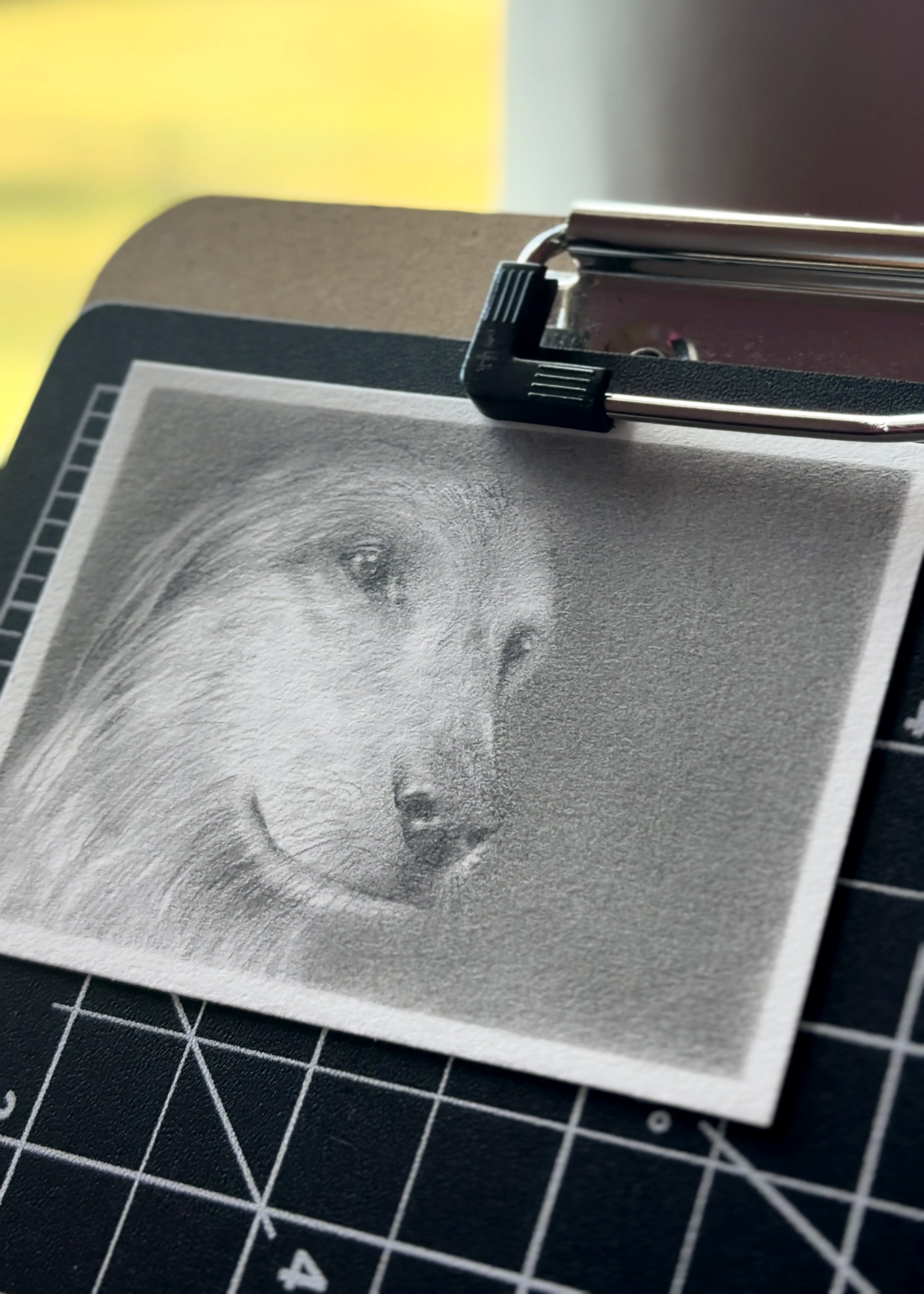ORIGINAL Miniature Graphite Drawing 2.5” x 3.5” ACEO, Winston