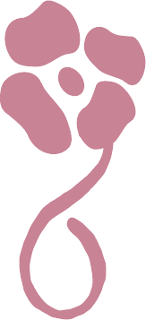 Stylized purple flower with a curved stem.