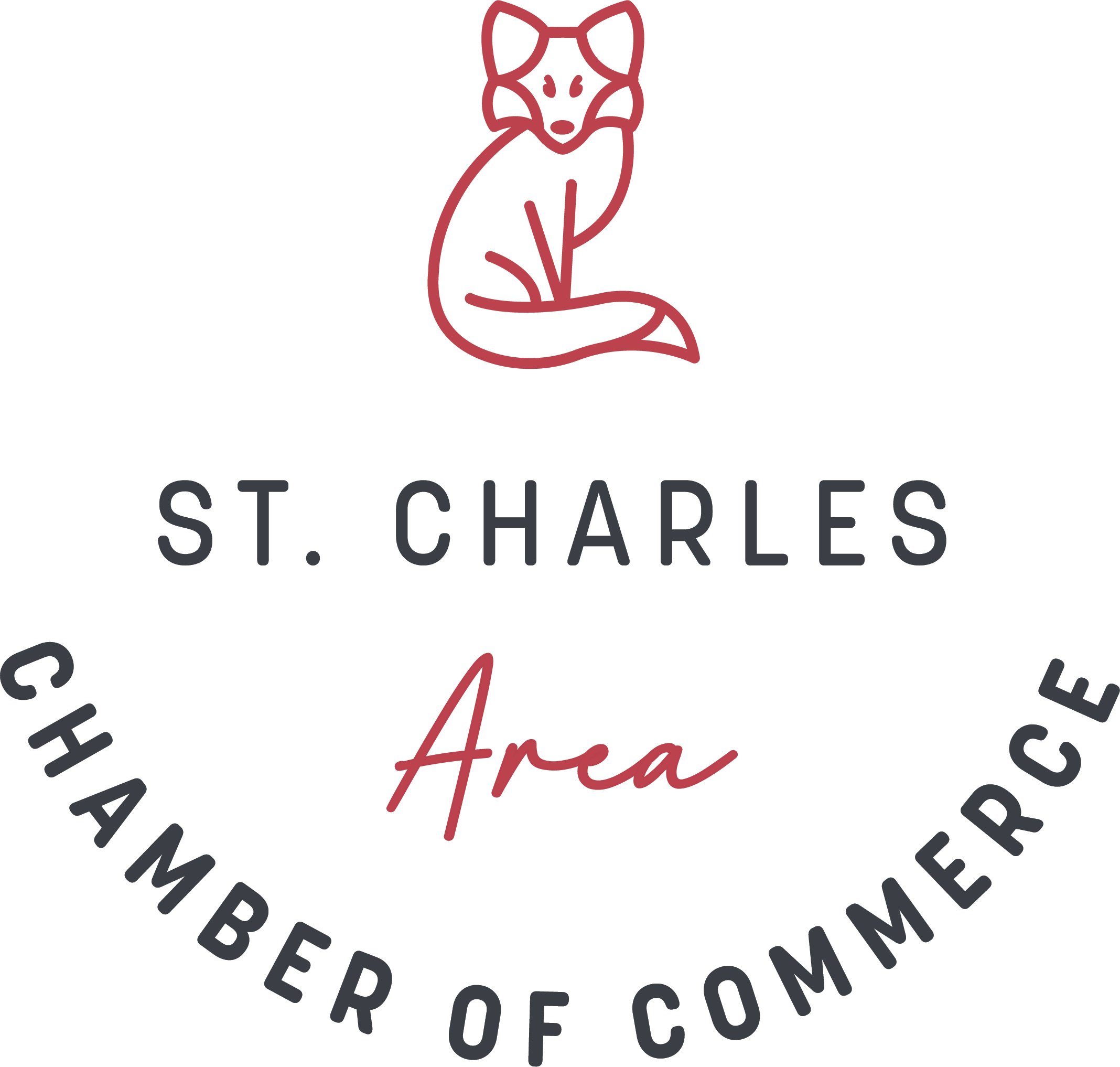 A logo featuring a stylized fox face and the text 'St. Charles Arc' with surrounding text 'The Greater Community of.'