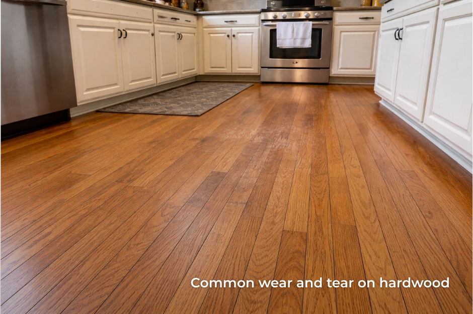 Common wear and tear on hardwood floors