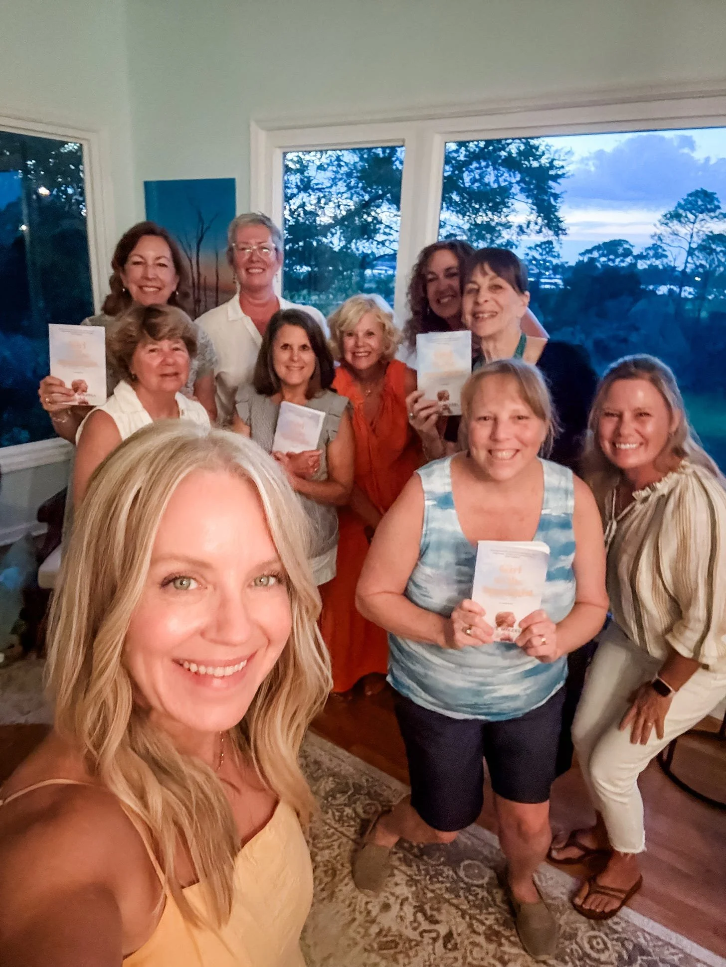 Angie Mizzell visiting a book club