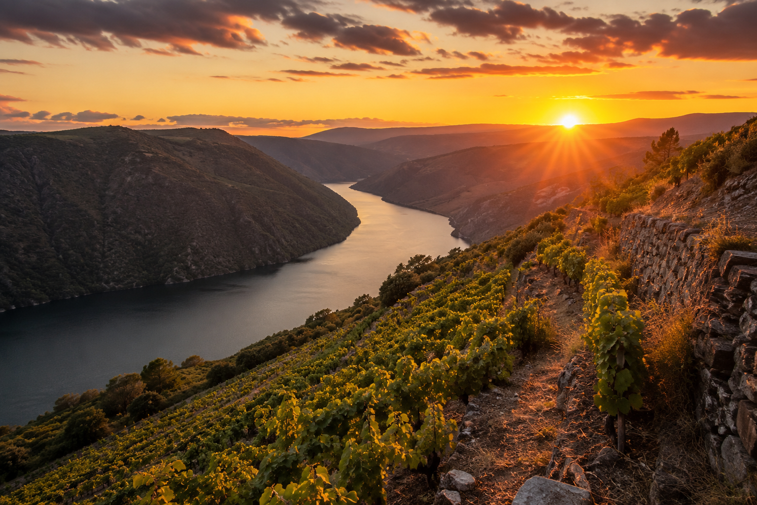 Traslados y tours para rutas del vino desde Santiago de Compostela para conocer la viticultura heroica de la Ribeira Sacra