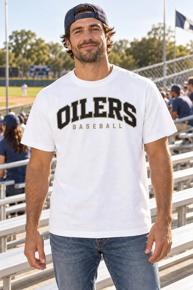 Oilers Varsity Arched - Heavyweight Garment-Dyed Tee