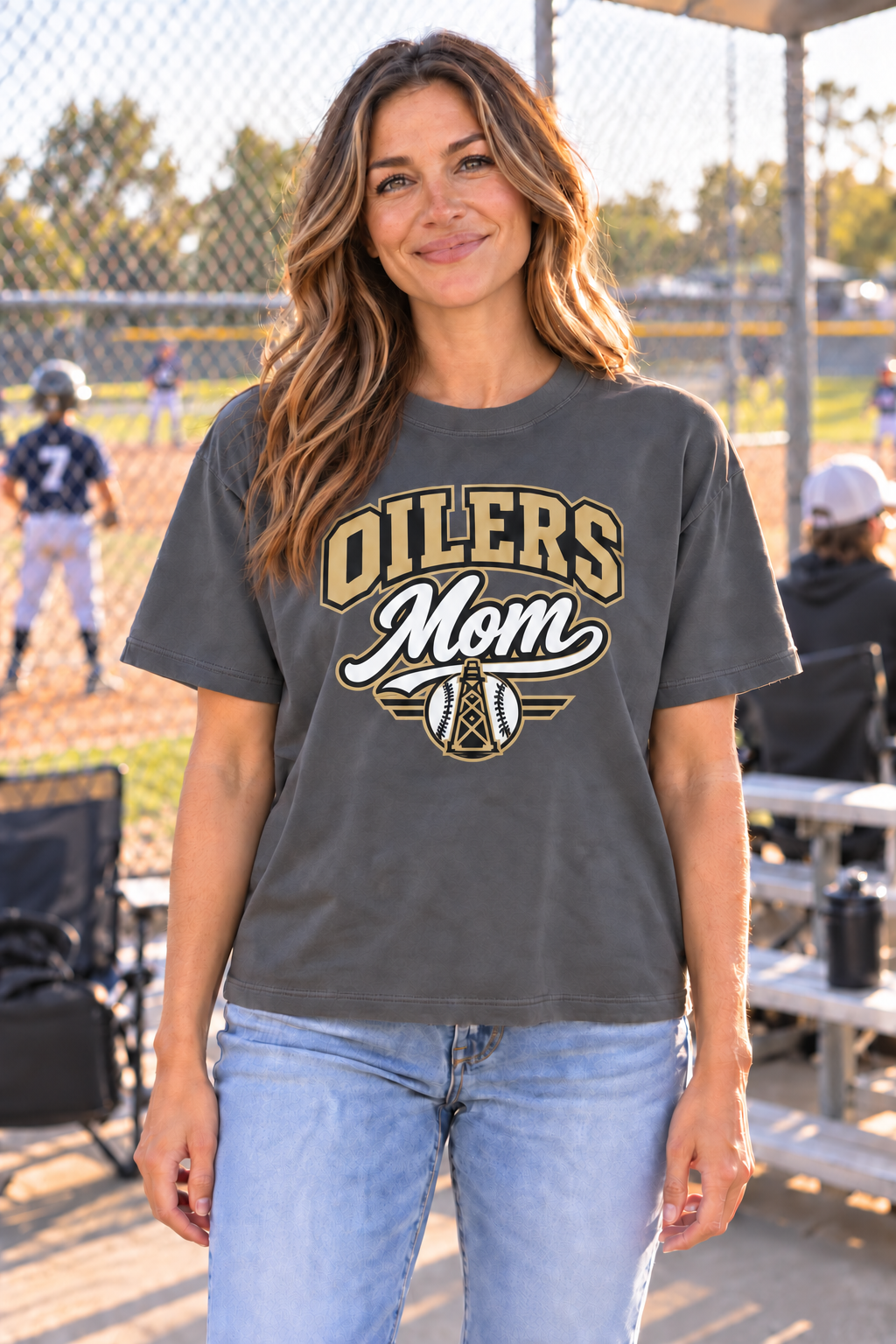 Oilers Mom - Women's Heavyweight Boxy Tee