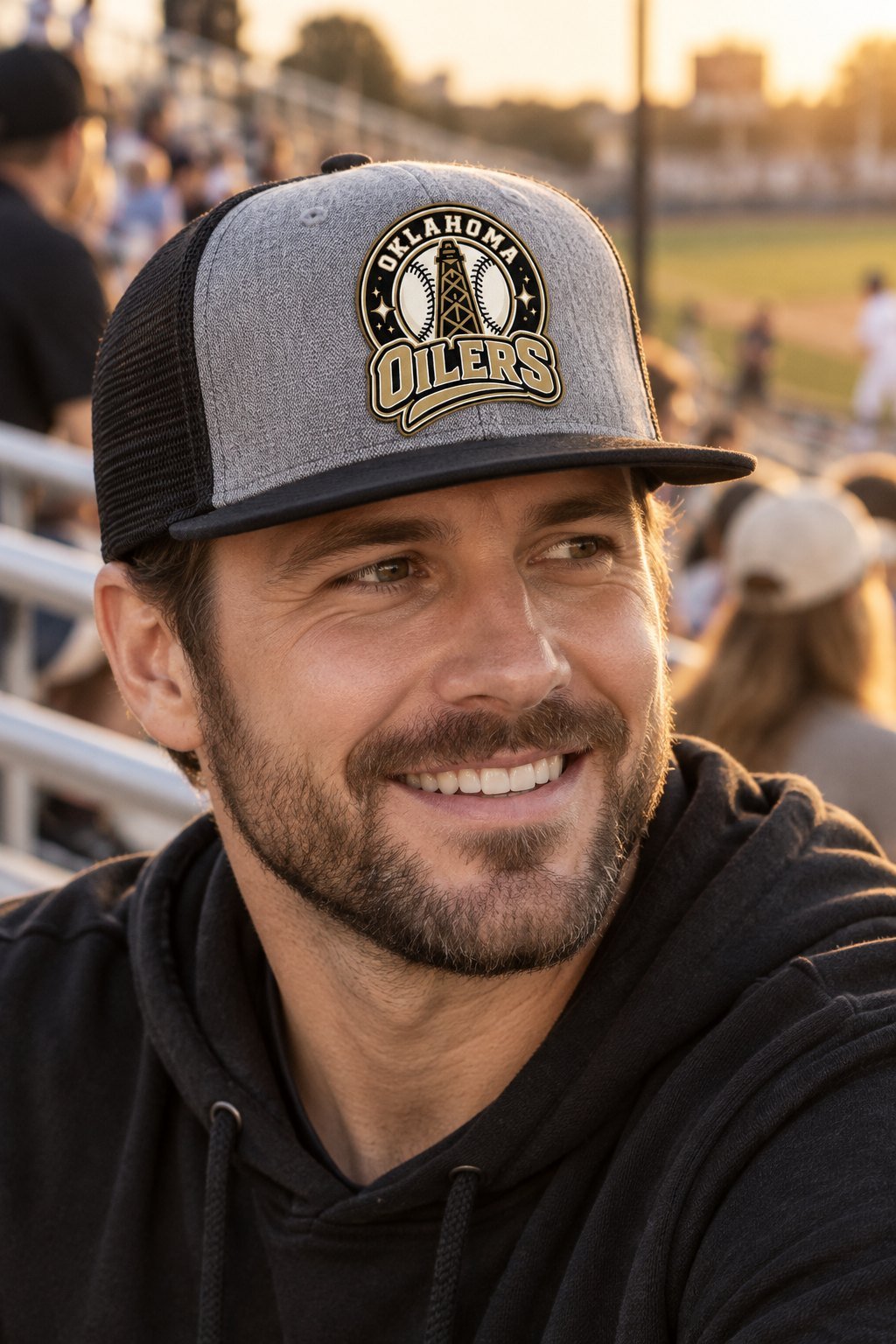 Oilers Vintage Badge - Five-Panel Trucker Cap