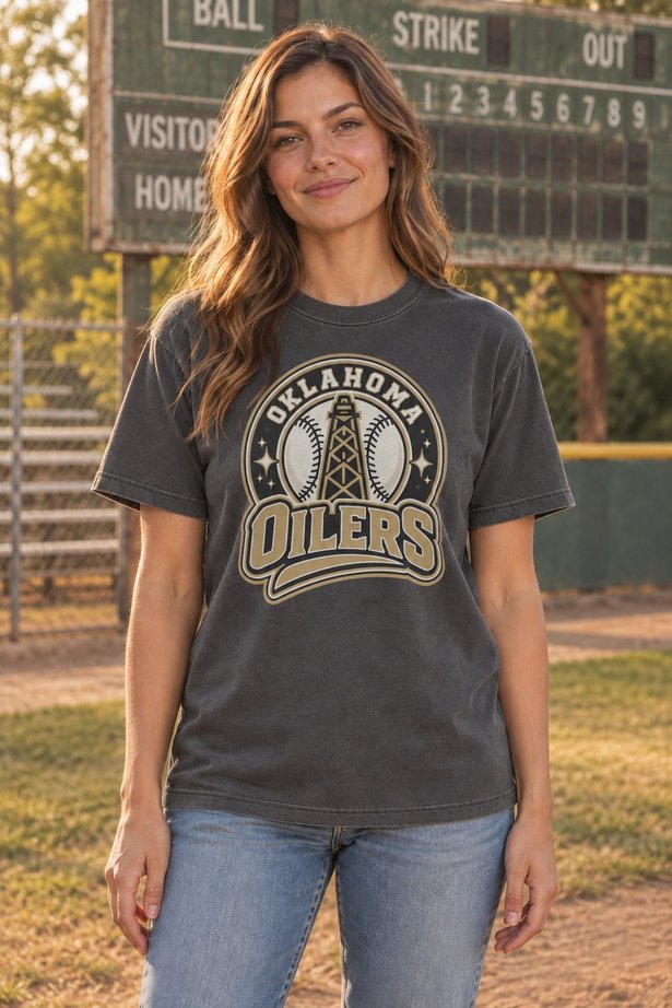 Oilers Vintage Badge - Heavyweight Garment-Dyed Tee