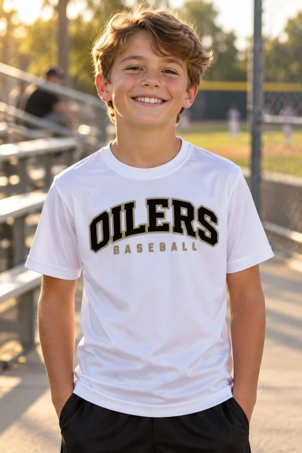 Oilers Varsity Arched - Youth PosiCharge Competitor Tee